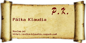 Pálka Klaudia névjegykártya
